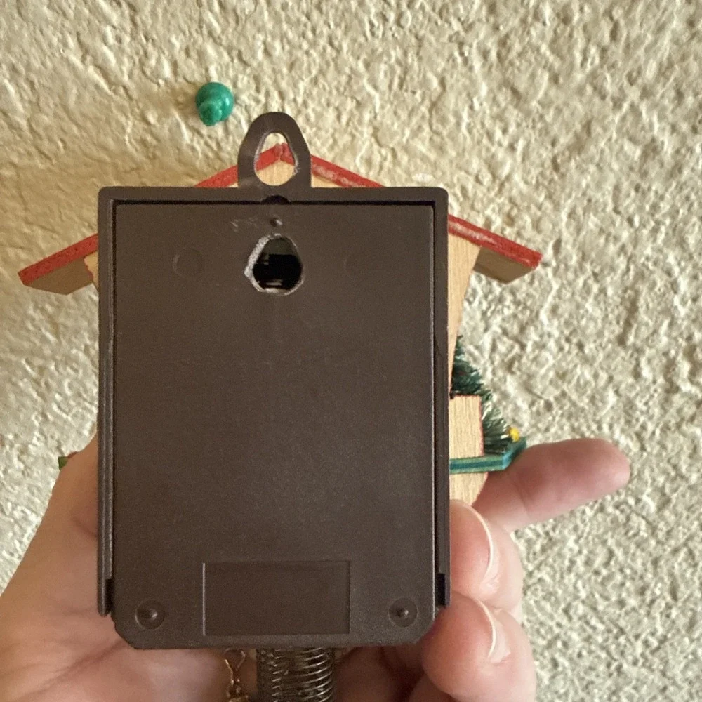 Vintage West German Swiss Chalet Cuckoo Clock w/ Bouncing Girl On Swing No Key